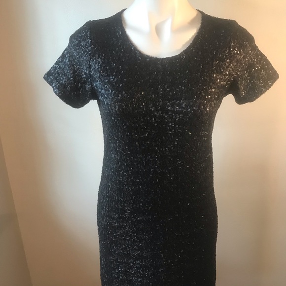 Velvet by Graham and Spencer Brand, Black Sequin Dress, LBD, Formal, Semi-Formal - Picture 15 of 15